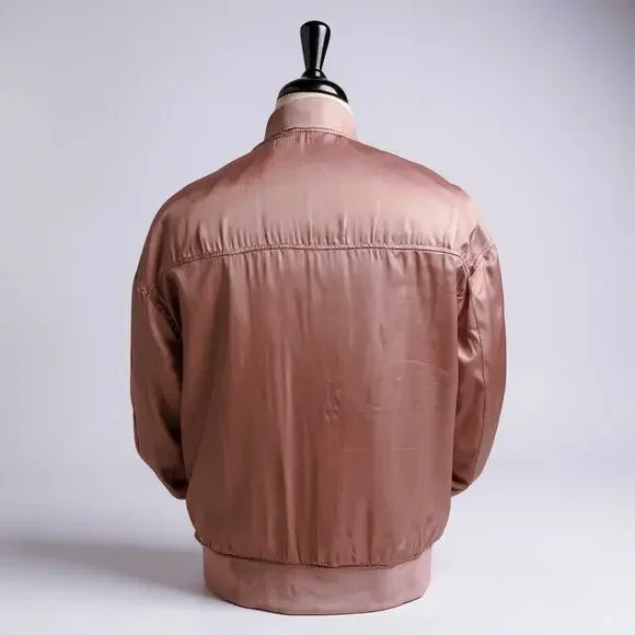 Satin Bomber Jacket (Dusty Pink) Size 10 / Medium - Picture 3 of 8